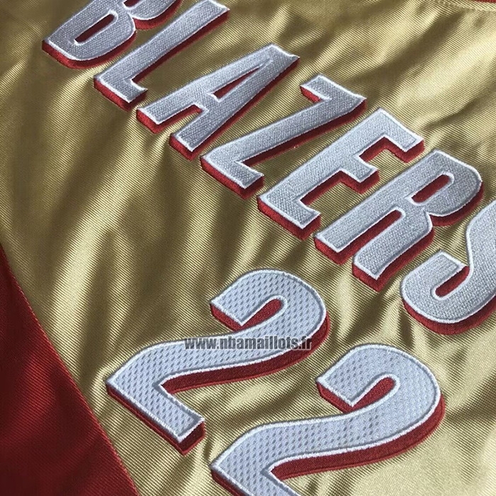 Maillot Portland Trail Blazers Clyde Drexler NO 22 Mitchell & Ness 1991-92 Or